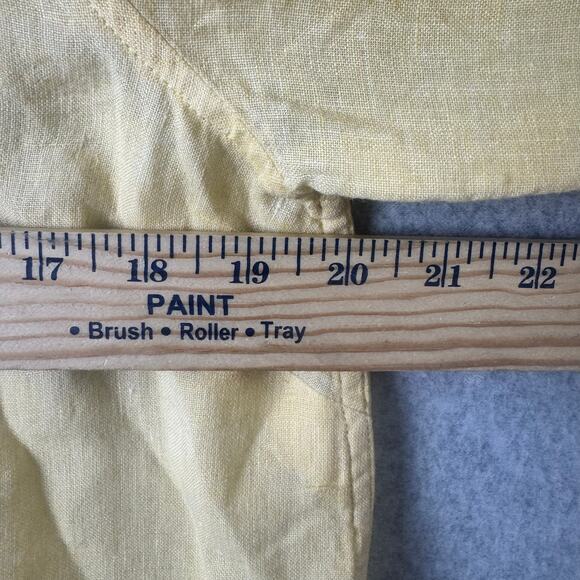 Talbots 100% Linen Button Down Shirt Women’s Medium Butter Yellow Minimalist Top - Picture 7 of 8